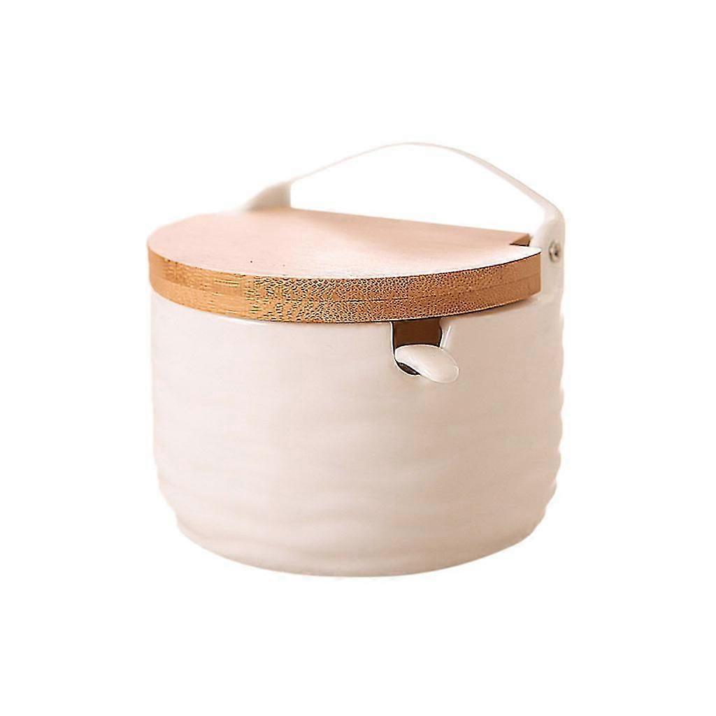Sugar Container for Coffee Bar with Bamboo Lid and Spoon Durable Kitchen Gift