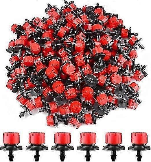 200pcs Adjustable Irrigation Dripper, 1/4' Drip Irrigation System Micro Flow Drip Head Irrigation M
