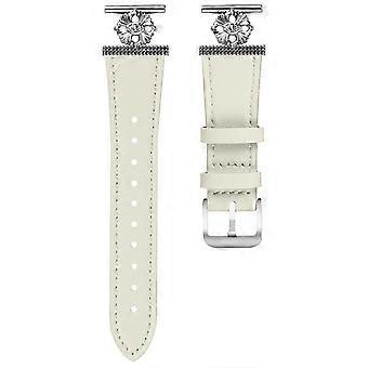 Compatible For Huami Amazfit GTS 3 Watch Band Genuine Cow Leather Flower Decor Adjustable Strap