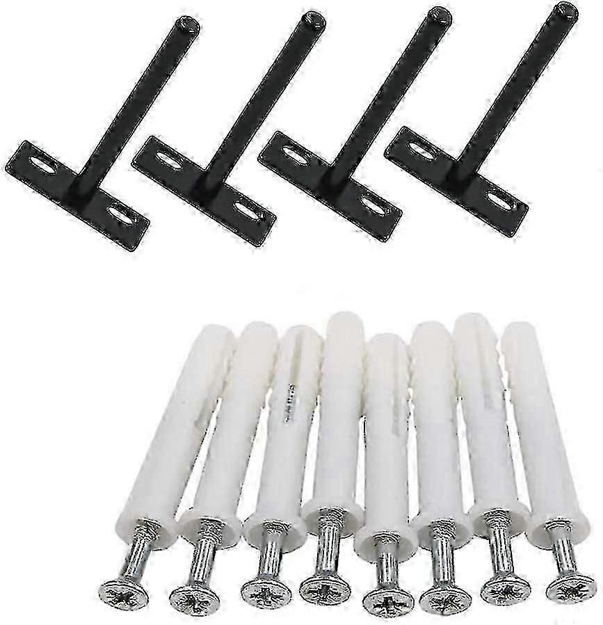 '4pcs 4-inch Floating Shelf Brackets 10mm Wall Mount Shelf Invisible Bracket Hidden Shelf Brackets With 8 Screws And 8pcs 60mm Expansion Tube  PLAY'