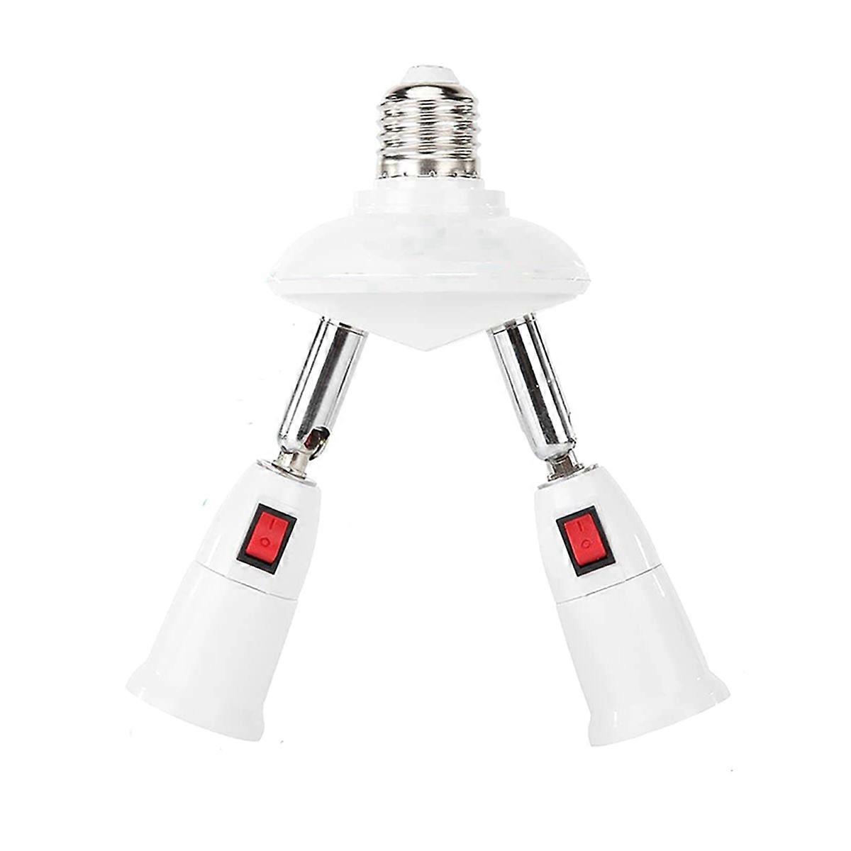 360 Degree Adjustable - 2 in 1 E27 Splitter Socket Adapter. E27 Standard LED Bulb Socket Adapter