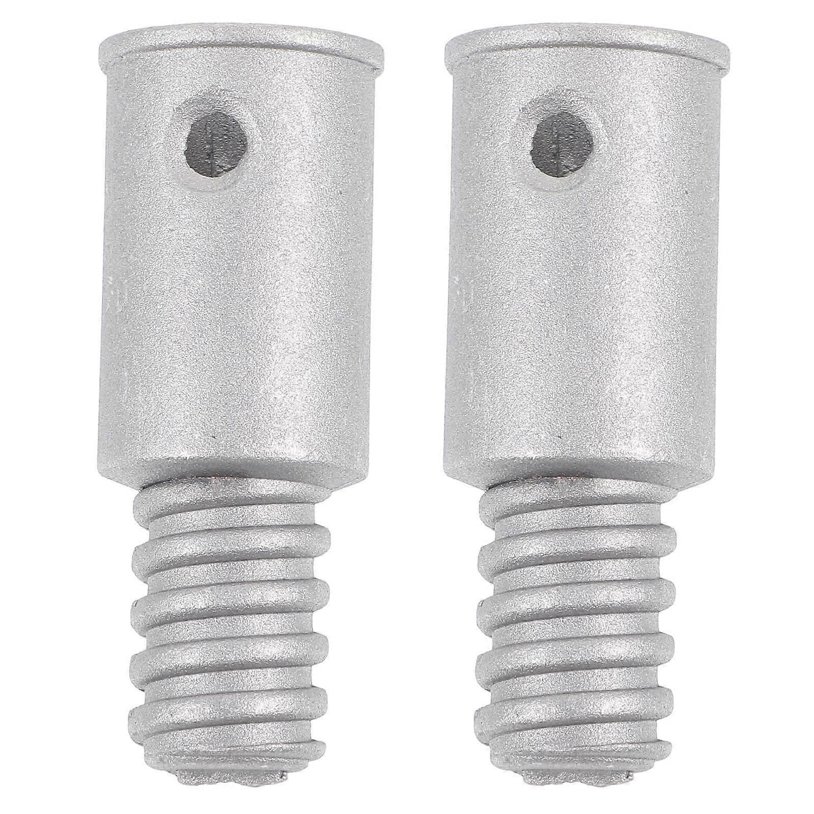 2pcs Broom Extension Pole Adapter Tips Metal Threaded Handle Tips End Adapter