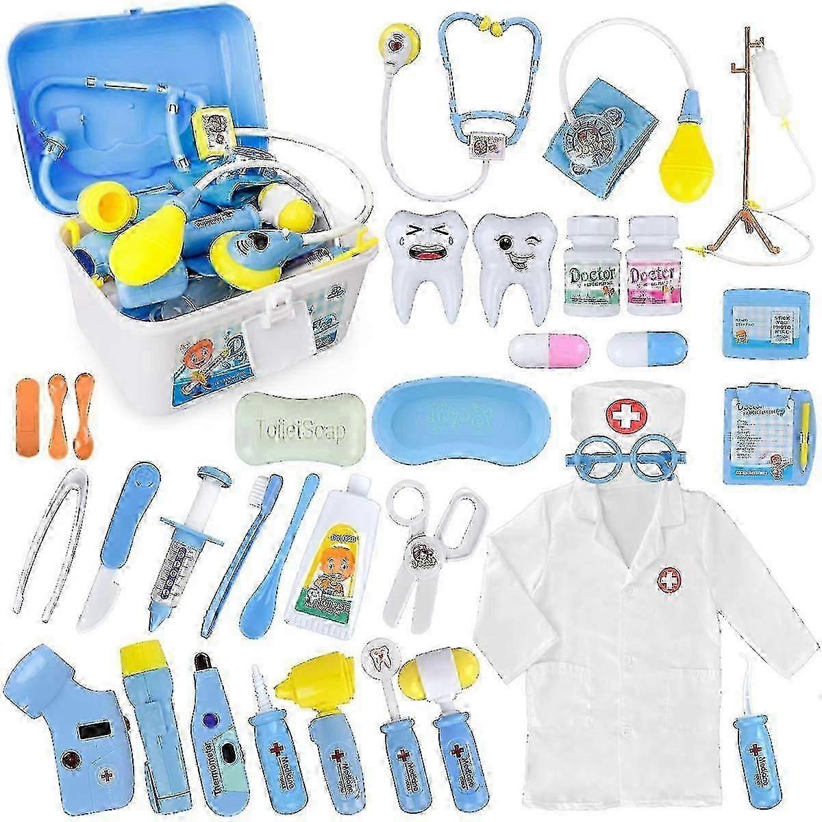 Doctor's Kit, 40-piece Children's Dentist-surgeon Veterinary Medical Kit With Lights And Sounds-Good