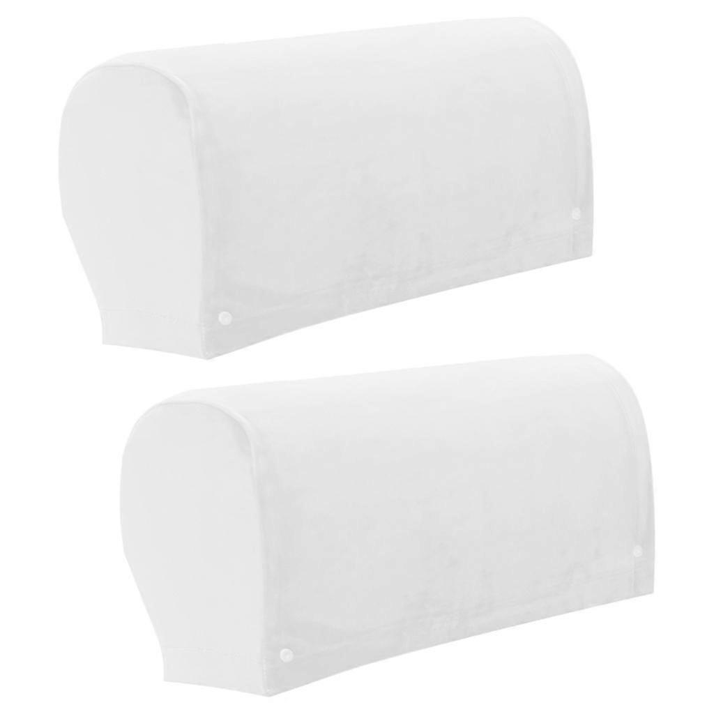 2pcs Thick Sofa Armrest Covers Polyester Solid Sofa Armchair Slipcovers Recliner
