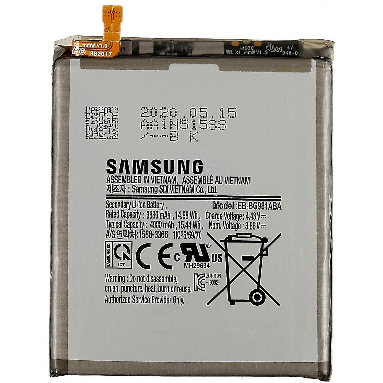 For Samsung Galaxy S20 5G 3.86V 3880mAh Li-ion Polymer Battery Assembly Part (Encode: EB-BG981ABA)