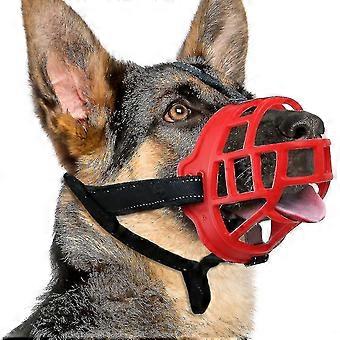 Muselière pour chien, muselière en silicone pour petits chiens moyens, museau doux mordant la mâche, permettant de haleter 5 rouge