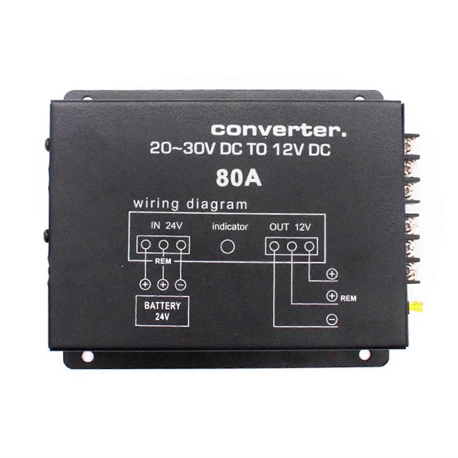 Efficient Voltage Reducer Inverter Power Supply Adapter For Trucks 24V-12V, Sealing Against Moisture With 90% Efficiency