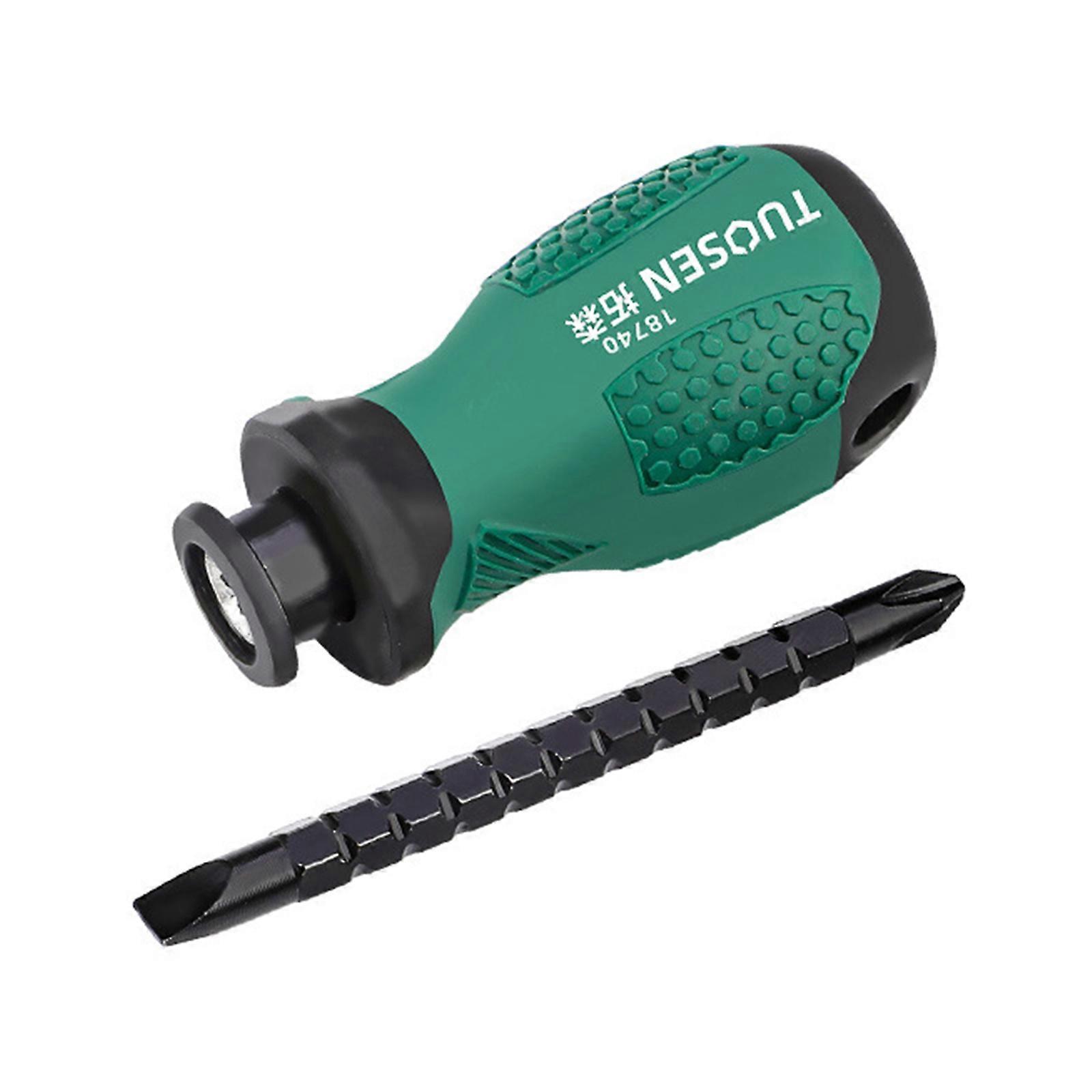 Portable Dual-purpose Slotted for Cross Screwdriver Bit for w/ Magnetic Stubby Screwdriver Mini Telescopic Screwdriver H