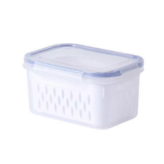 Vegetable Fruit Storage Box with Drain Basket Filter Water Good Sealing Keep Freshness Multifunctional Storage Box Home Supplies