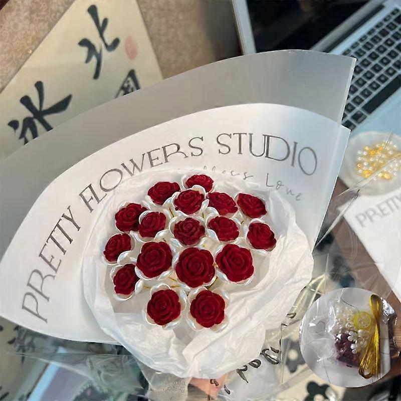 1Set DIY Rose Flower Material Bag Bouquet Not Withering Gift Wedding Party Handmade