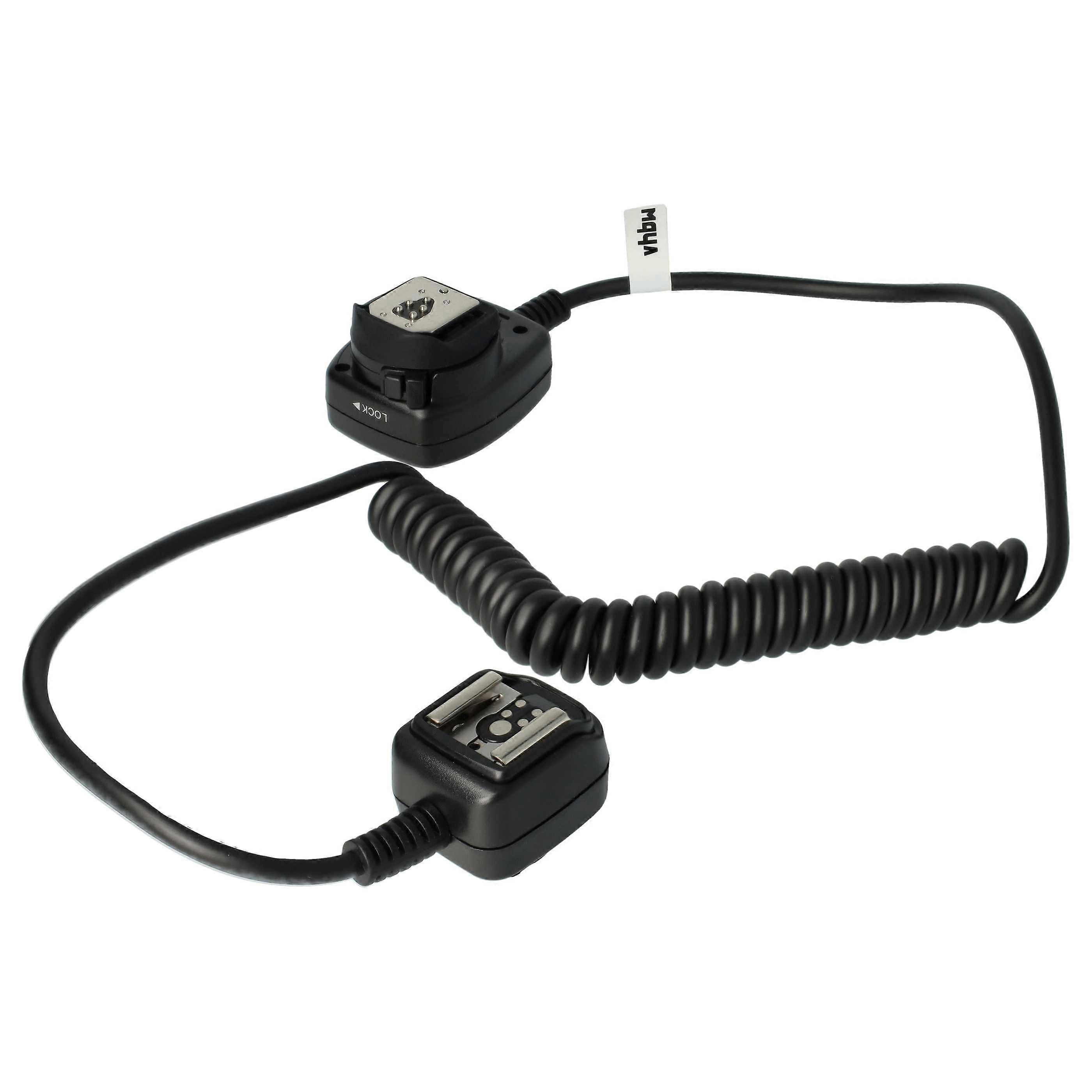vhbw TTL-flashkabel kompatibelt med Panasonic Lumix G1, G2, G3, L-10, L1, LC-1 kamera, flashenhed - synkroniseringskabel, kan forlænges til 100 cm