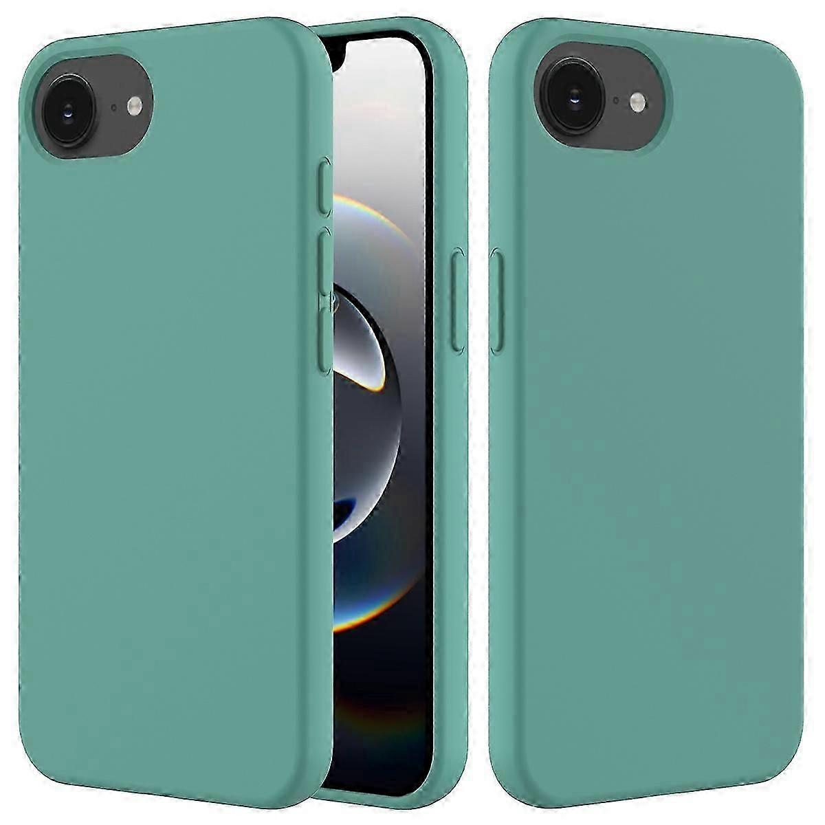 For iPhone 16e Case Drop Proof Liquid Silicone Soft Lining Back Phone Cover-Green