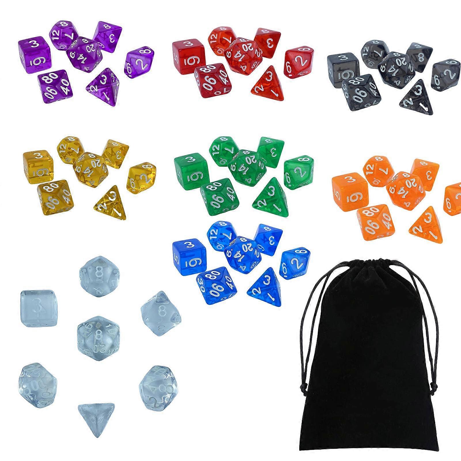 56Pcs Polyhedral Dice Multi Sided RPG Dices for Party Supplies Board Game