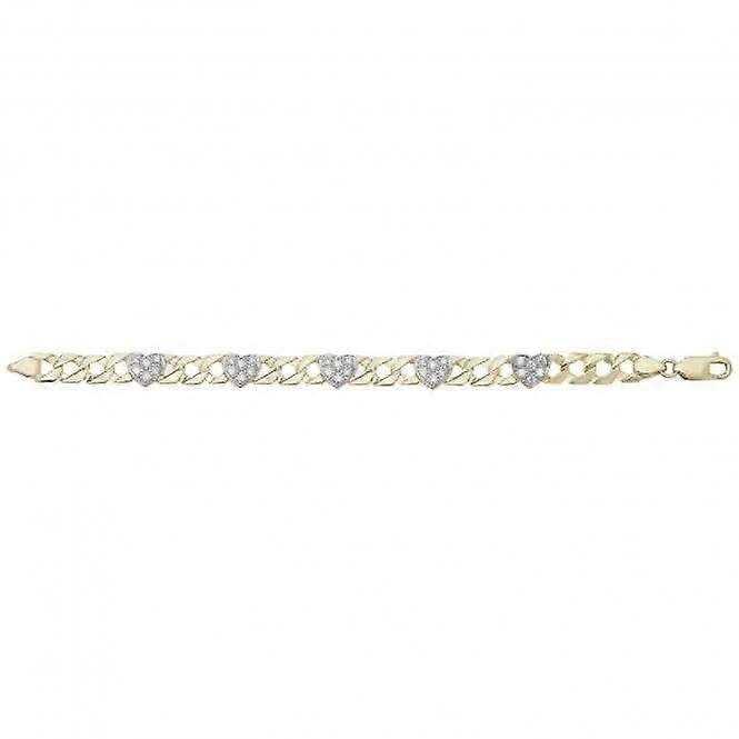 9ct Yellow Gold Hearts Bracelet BR595