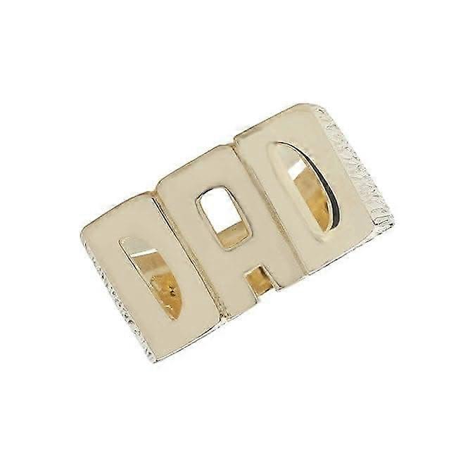 9ct Yellow Gold Mens Bark Sides Dad Ring RN889