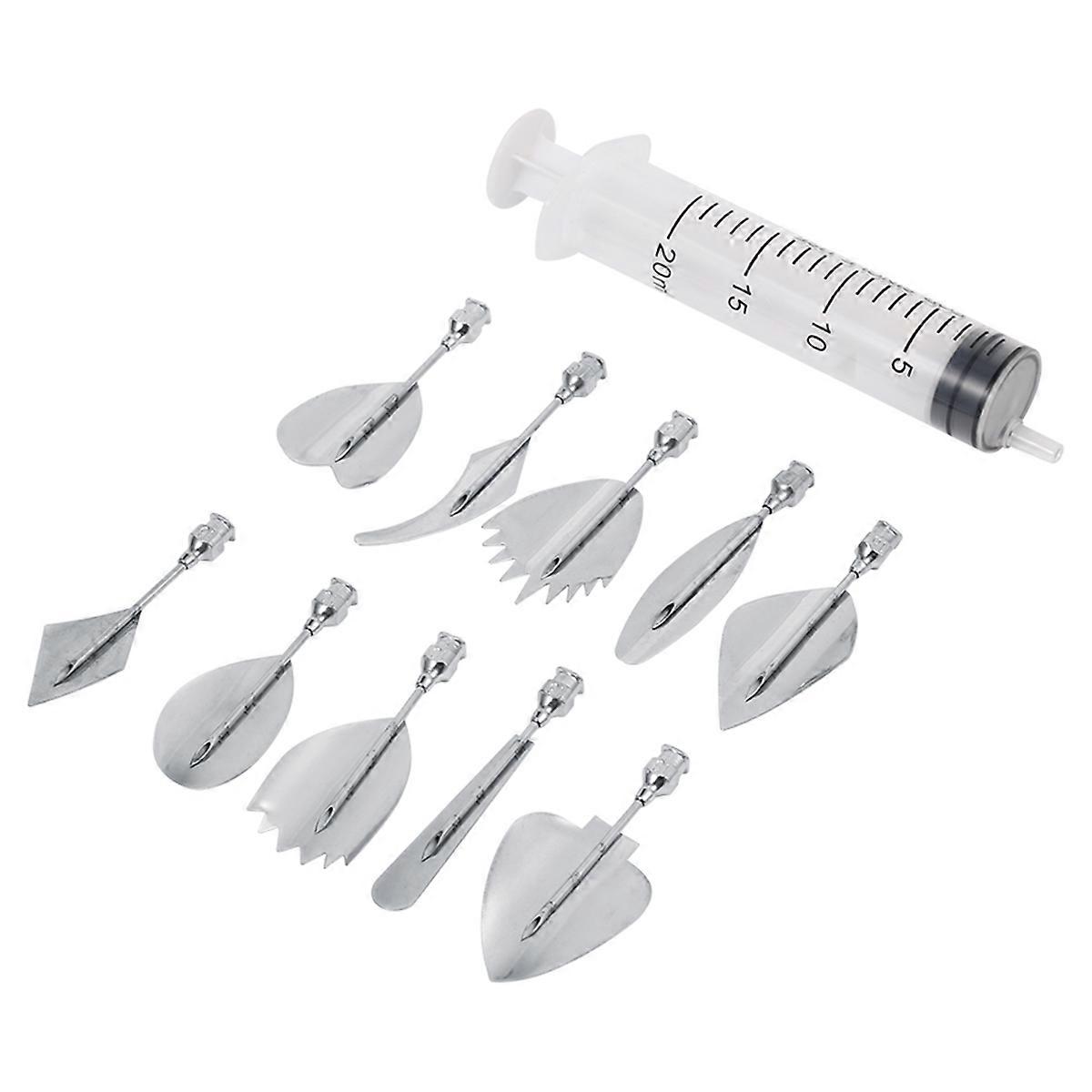 3D Pudding Cake Decorating Tool Set 10 Needles   1 Syringe Gelatin Art Tools Kitchen C