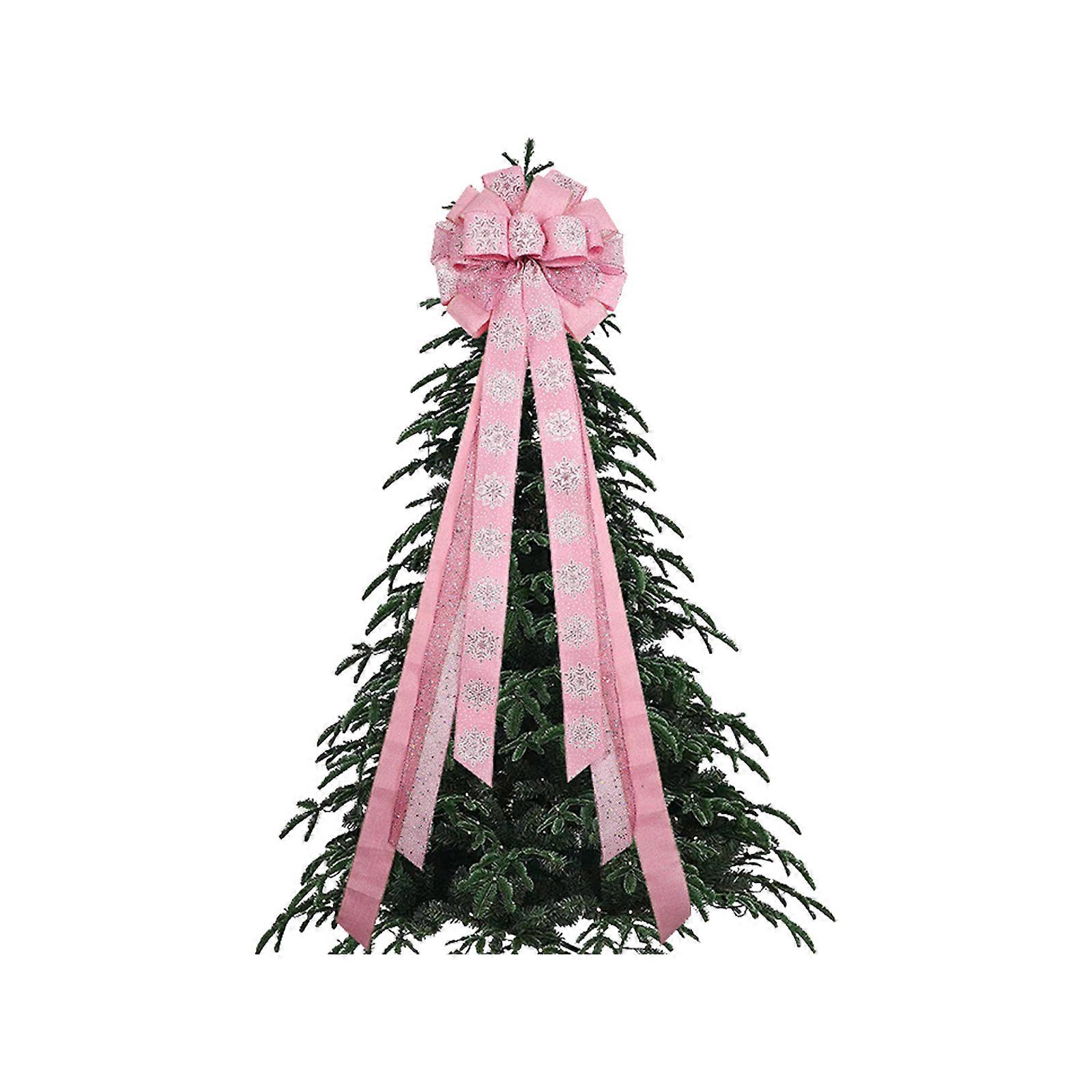 Christmas Tree Topper Bow 113 x 33cm Polyester Christmas Bow Tree Topper