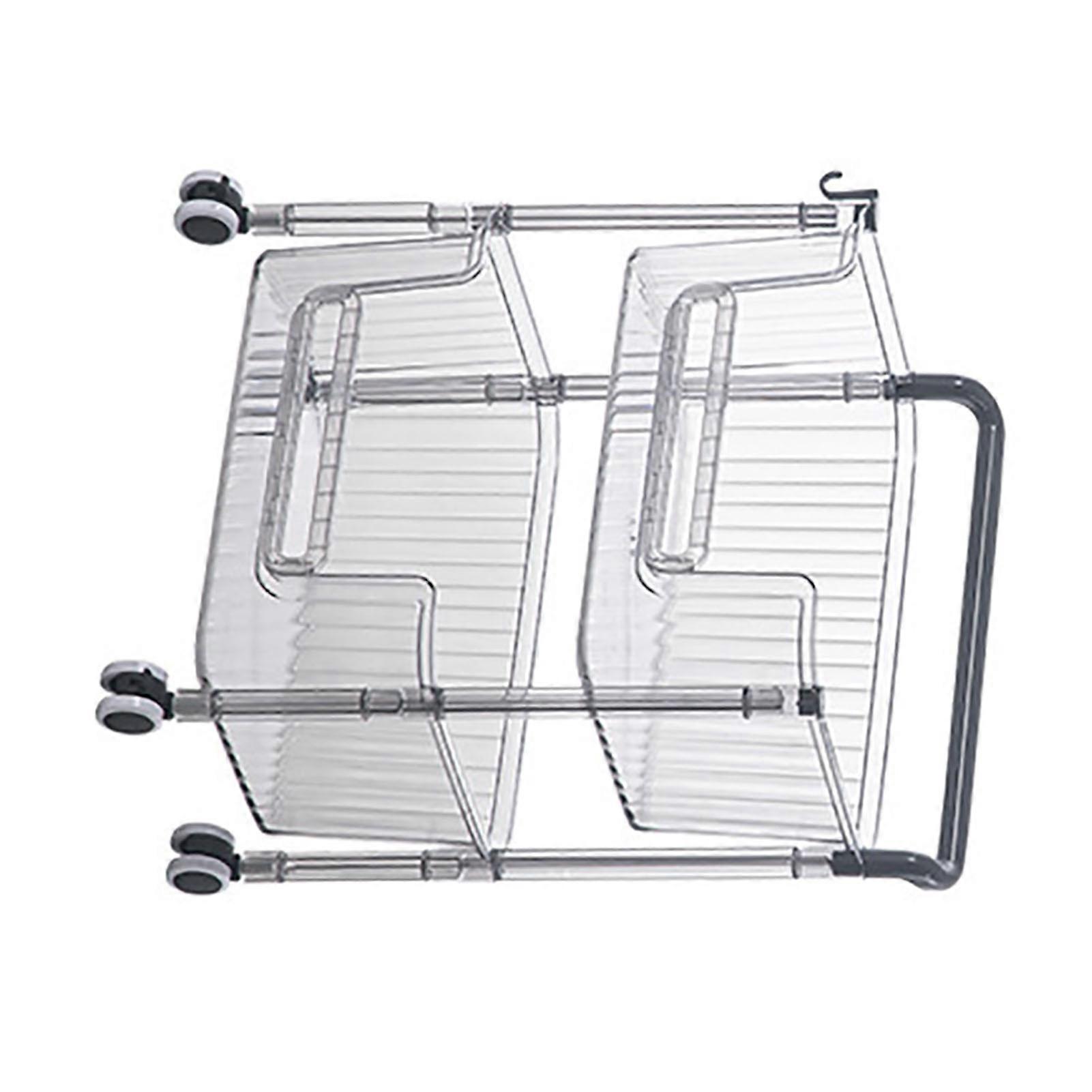 Rolling Storage Cart Stable Stylish Multifunctional Rugged Mobile Storage Organizer Trolley for Home 2 Tier
