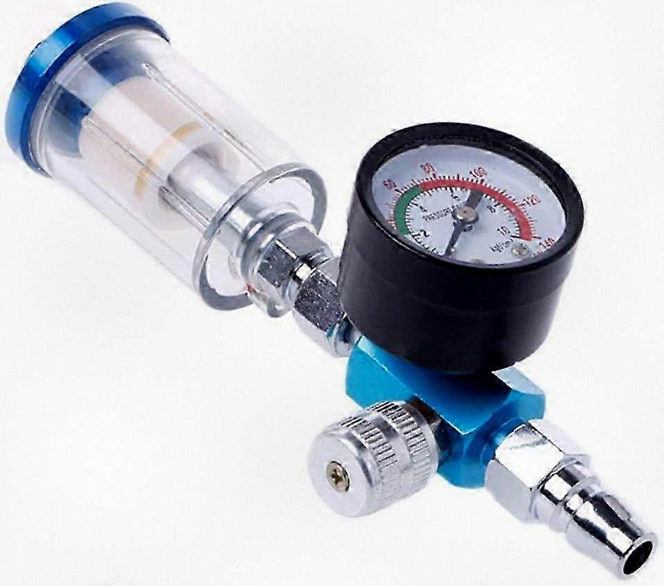 Air-Powered Spray Control Gun with 1/4 Inch Pressure Gauge and Built-In Moisture Filter