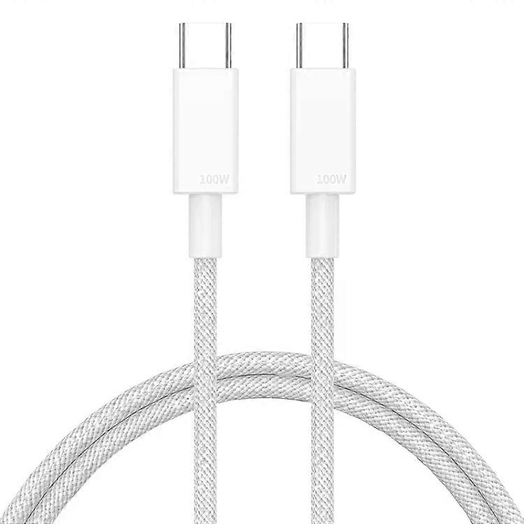 100W USB-C Fast Charging Data Cable-1m Length,White White