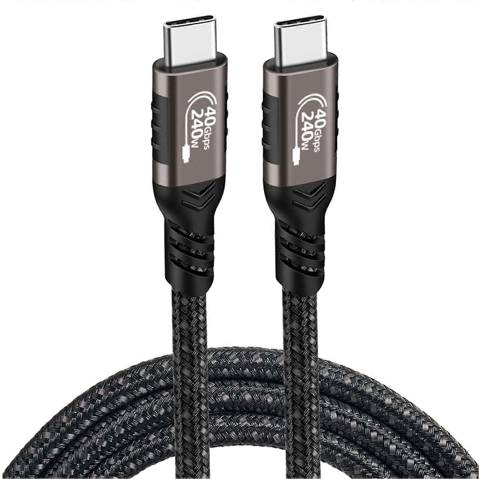 Thunderbolt 4 Cable, USB-C 240W 40Gbps, 8K Display, Braided Type-C Cable 3 Ft for MacBook Pro/Air, iPhone 15, iPad Pro