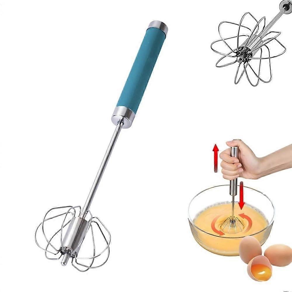 14 Inch Stainless Steel Semi -Automatic Whisk Egg Whisking Hand Push Blender Kitchen Tool