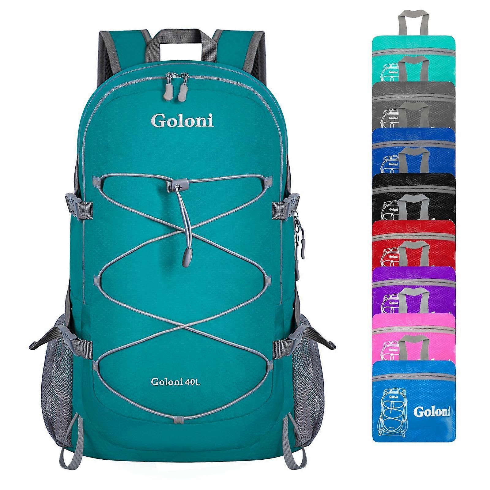 Ultra Light Foldable Backpack 40L - Foldable Hiking Backpack Water Resistant Small Foldable Travel Daily Backpack, Water Blue