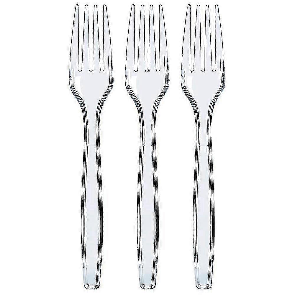 FFY Disposable Clear Plastic Cutlery Disposable Utensils (forks)