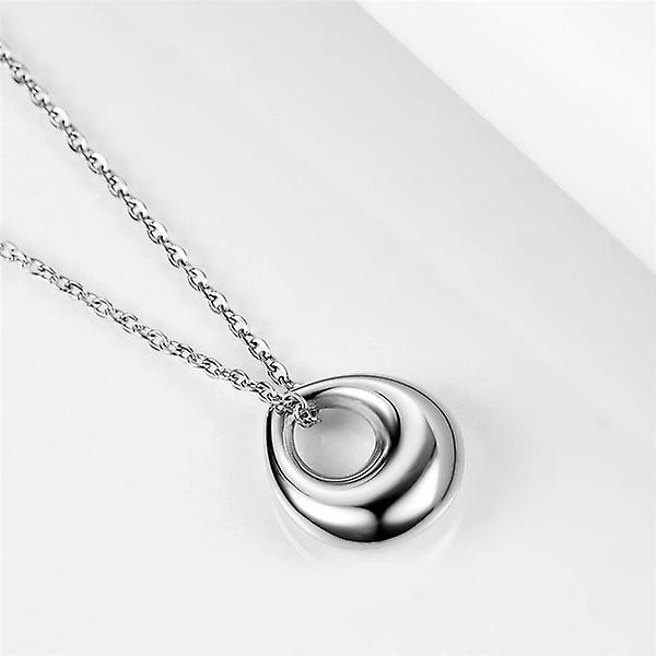 Simple Water Drop Hollow Pendant Necklace [silver]