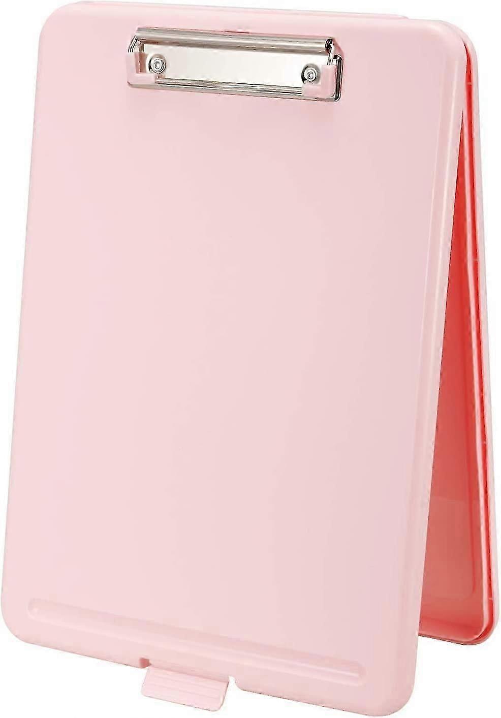 Plastic Clipboard with Storage, Open Nursing Clipboard Foldable Storage Size 33.5*24*2.5cm, Pink