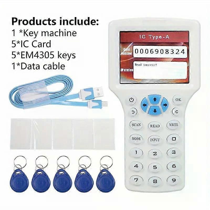 10 Frequency NFC Smart Card Reader Writer RFID Copier Duplicator 125KHz