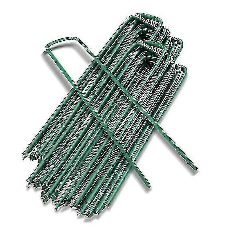 Botao Galvanized Ground Pegs Gardening Stakes Pins Spikes For Landscape Securing Lawn Farm Weed Barrier Grass Fabric Netting More Applications Green C