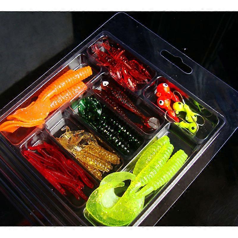 Soft Worm Set Hooks Fishing Baits Set Tackle XX