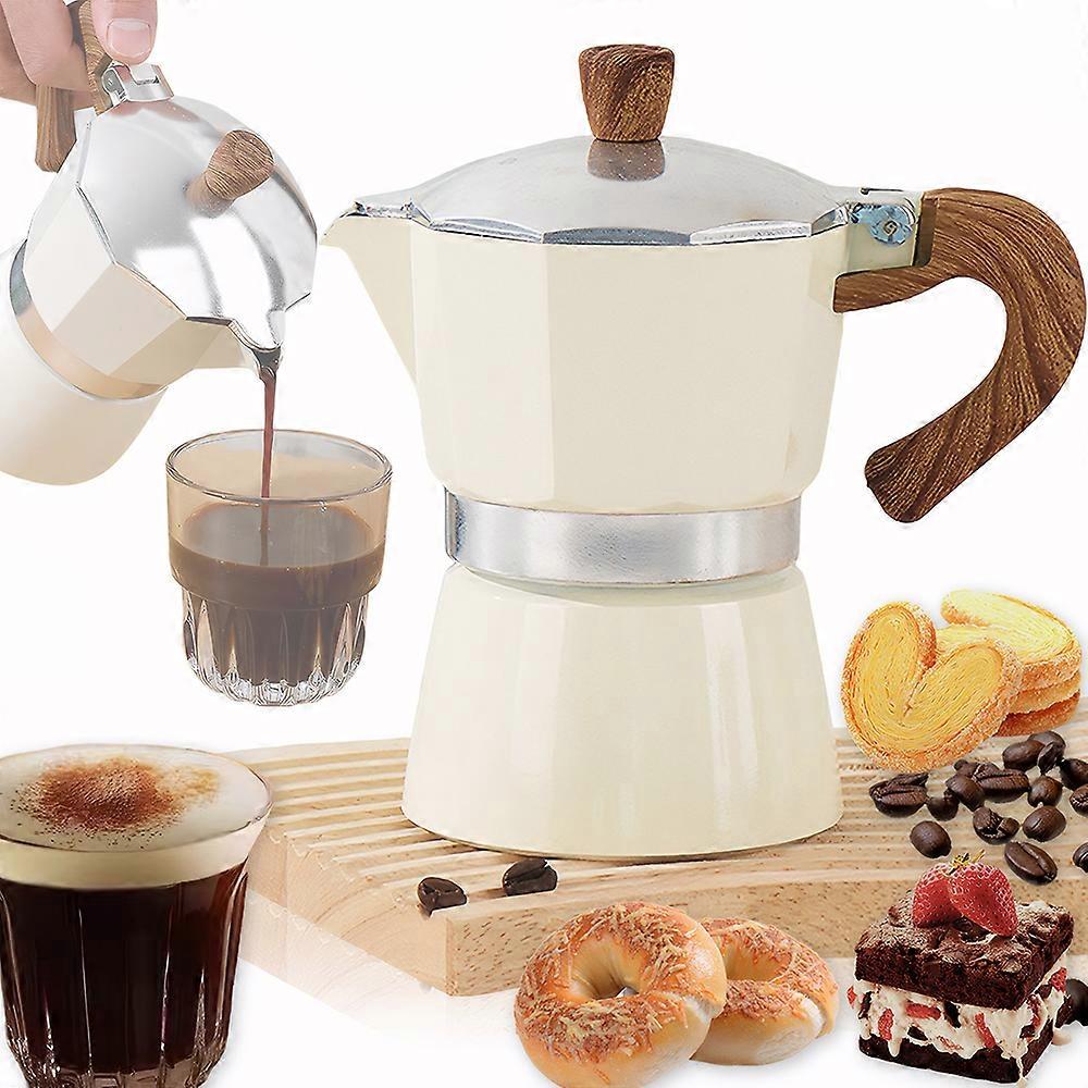 Single valve moka pot - octagonal single valve whiteThree cups 150ml