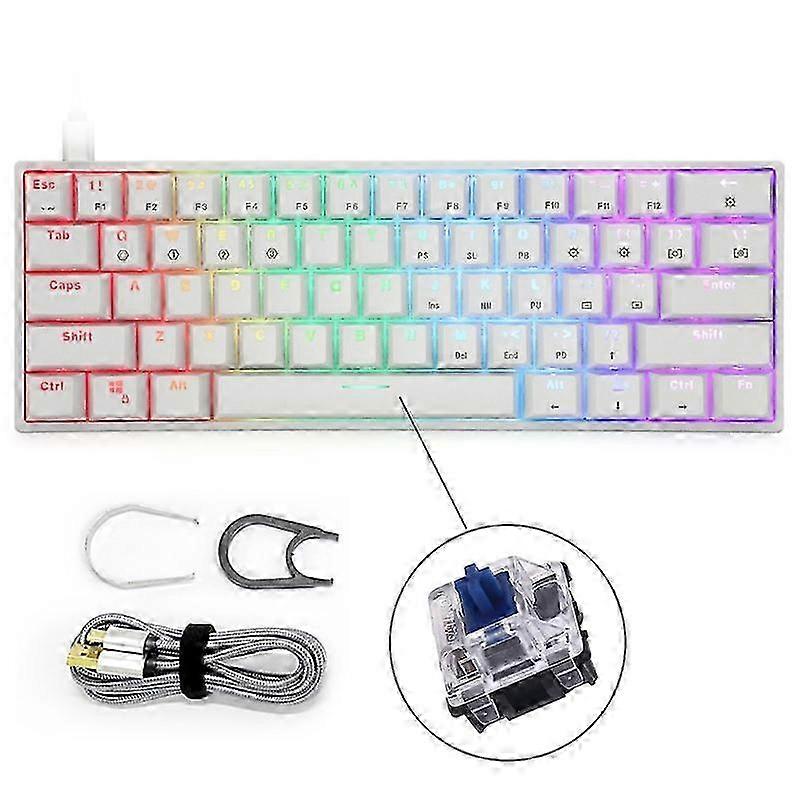 Blue Switch GK61 60% 3Pin Switch RGB Backlight Programmable HotSwap 5PinDIY Gaming Keyboard