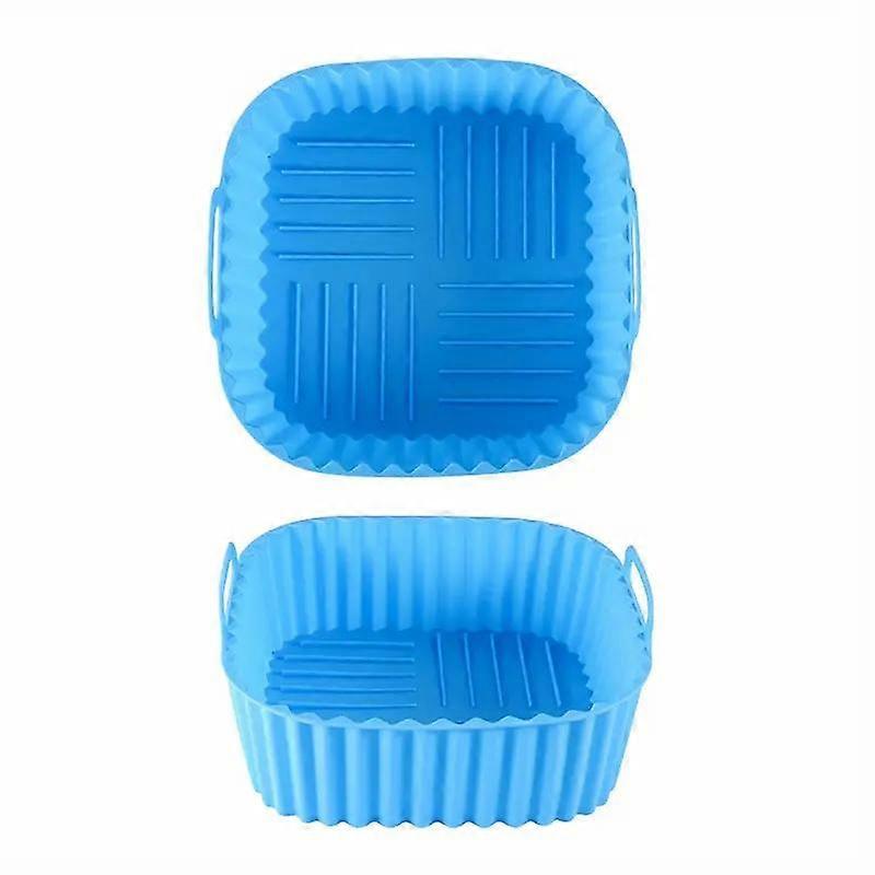 1pc Colorful Reusable Silicone Air Fryer Liner - 20.32cm Square, Fits 4-7 Qt Air Fryers, Oven & Microwave Safe, Non-Stick & Easy to Clean.