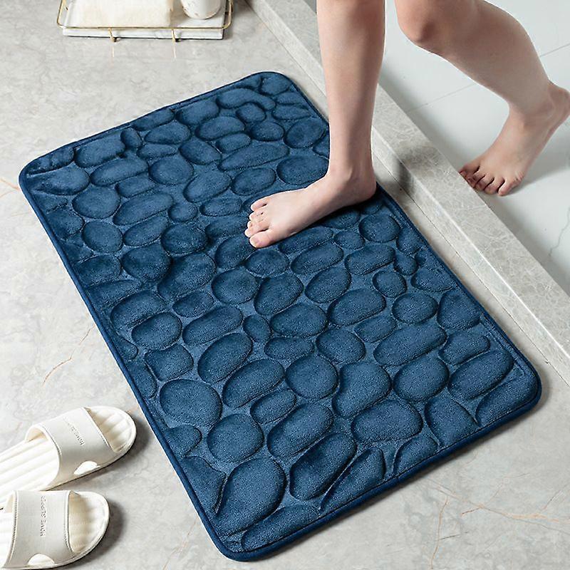 Cobblestone Embossed Bathroom Bath Mat Non-slip Carpets In Bathtub Side Floor Rug Memory Foam Pad