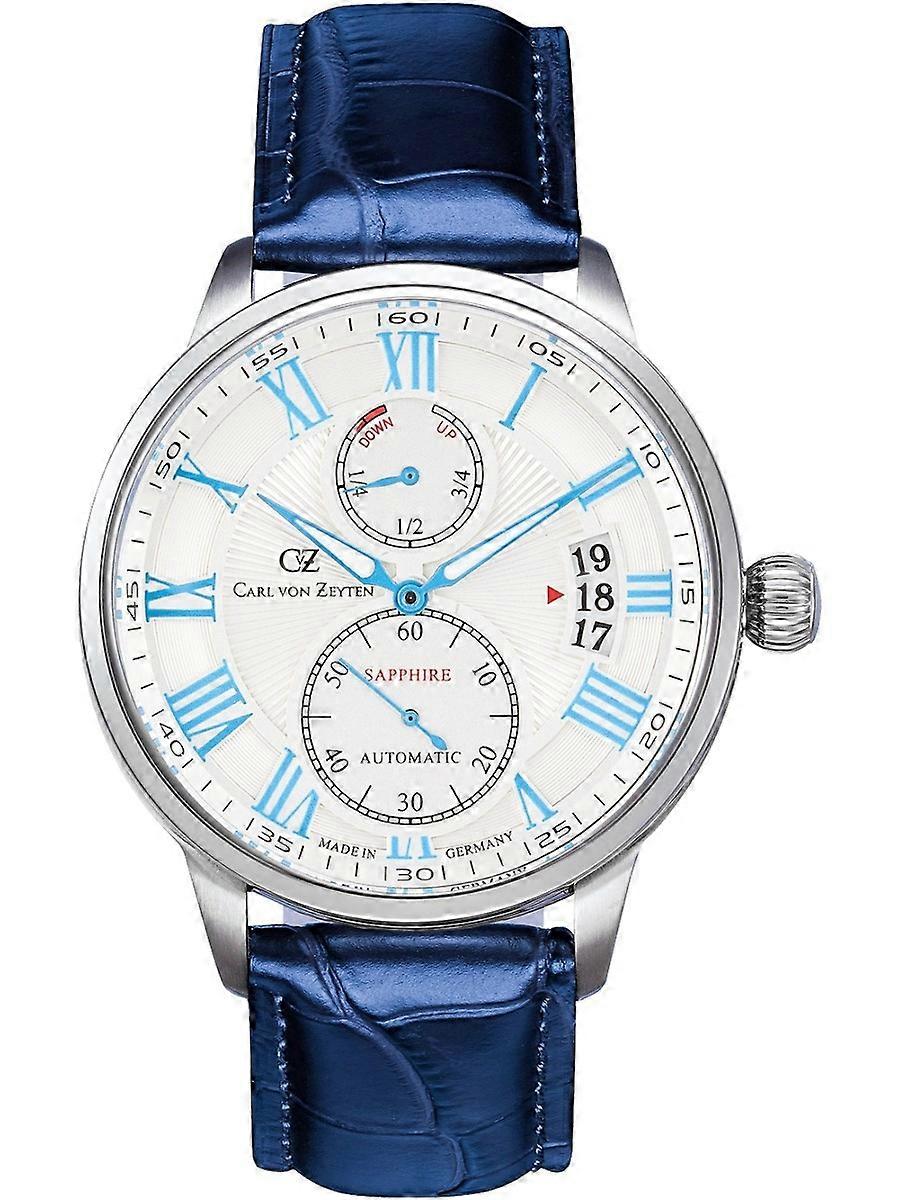 Carl Von Zeyten Blå Äkta Läder Münstertal Automatic CVZ0082WHS Herrklocka