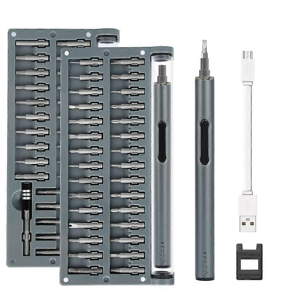 Small Cordless Power Screwdriver, Mini Electric Screwdriver Set with 55 Precision Bits LED Light Magnetic Mat