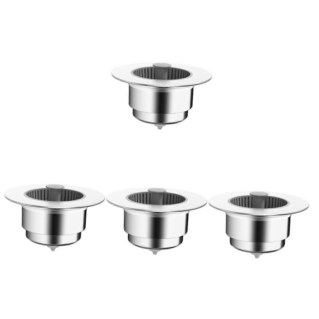 4pcs Silver Sink Strainer Drain Catcher Set for Kitchen and Bathroom, Over Sink Drainer Filter, Compatible with Standard Sinks
