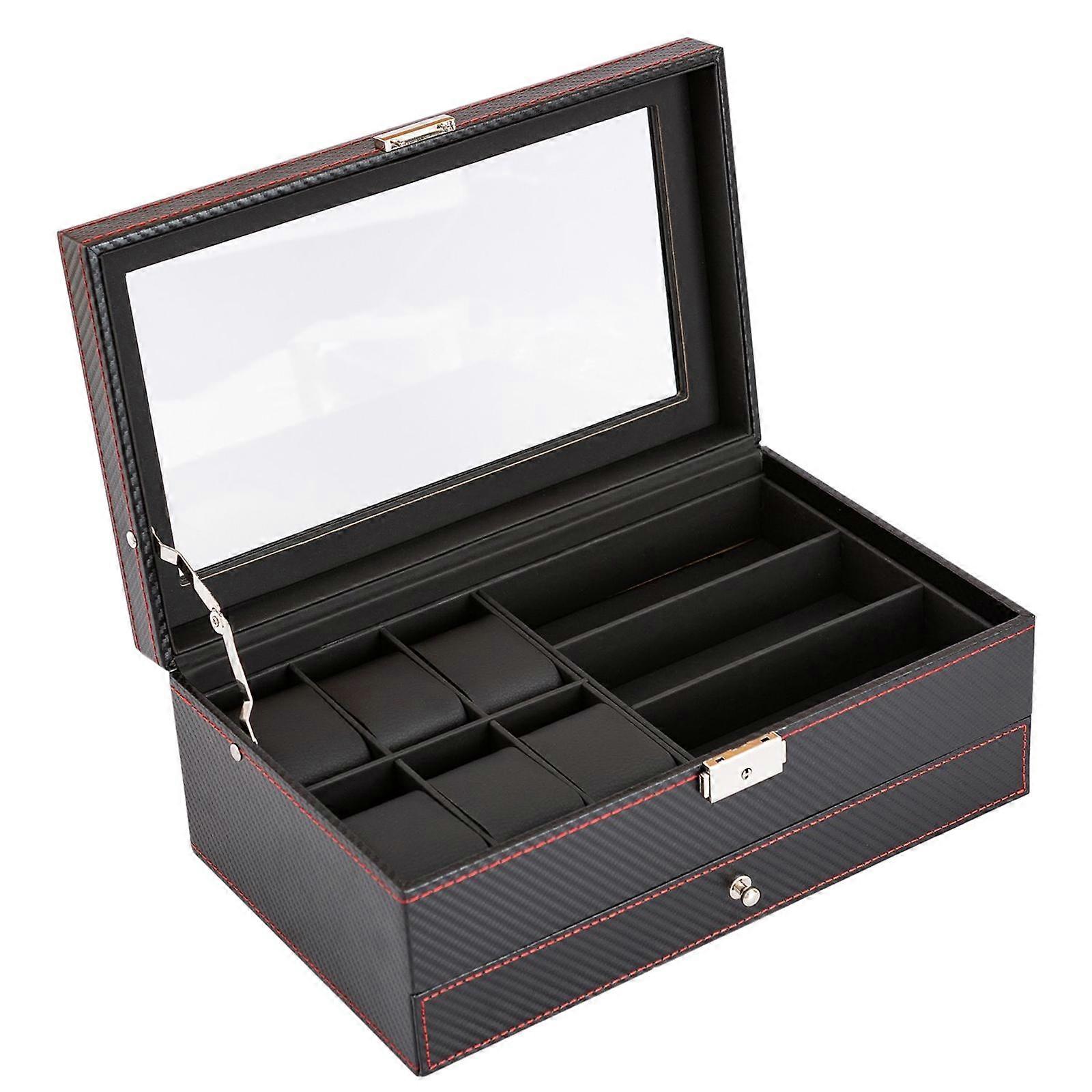 Double Layer Watch Storage Box Container for Watches Necklace Shop Display