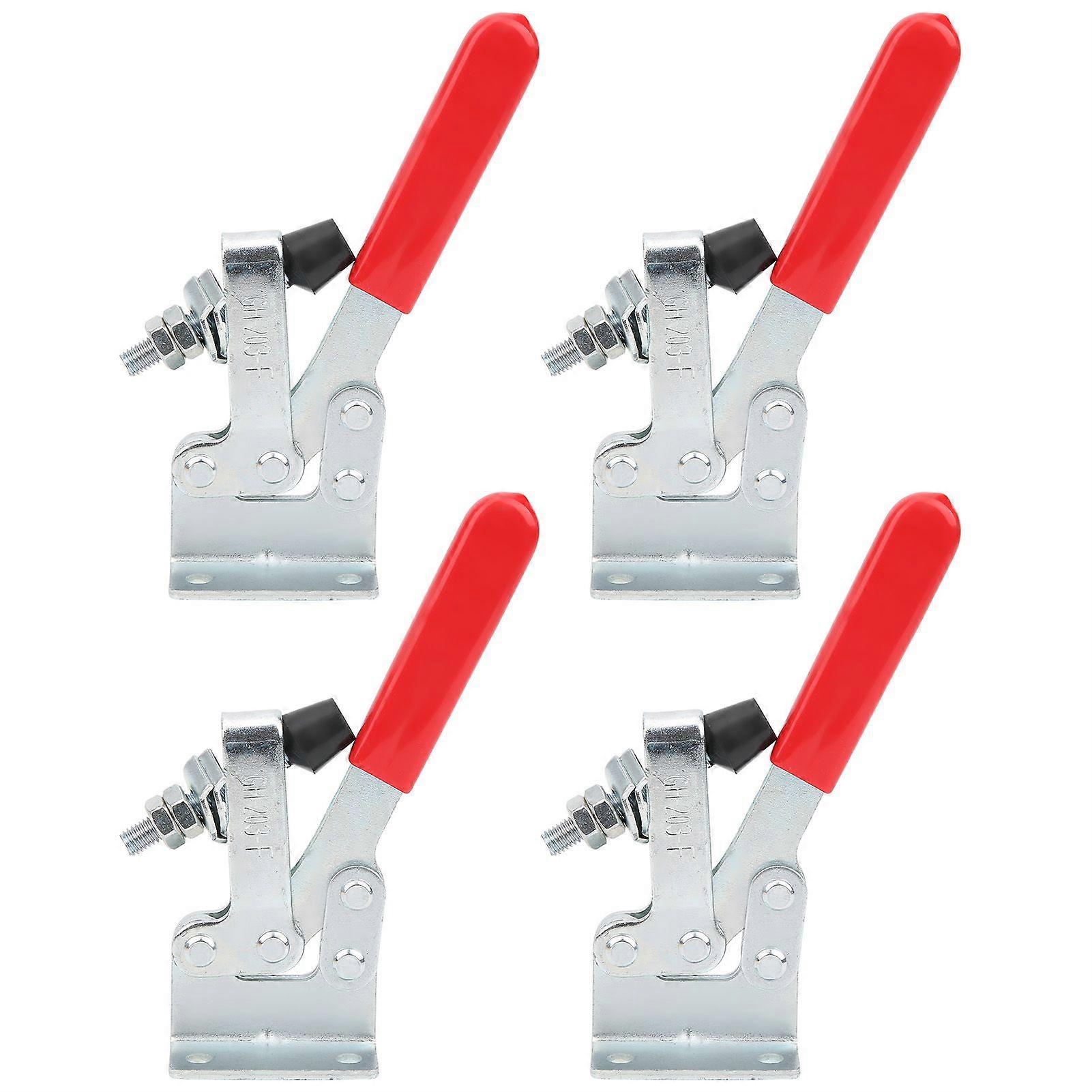 4Pcs Quick Toggle Clamps Plate Fixed Straight Shank Vertical Grinding Workholding Tools