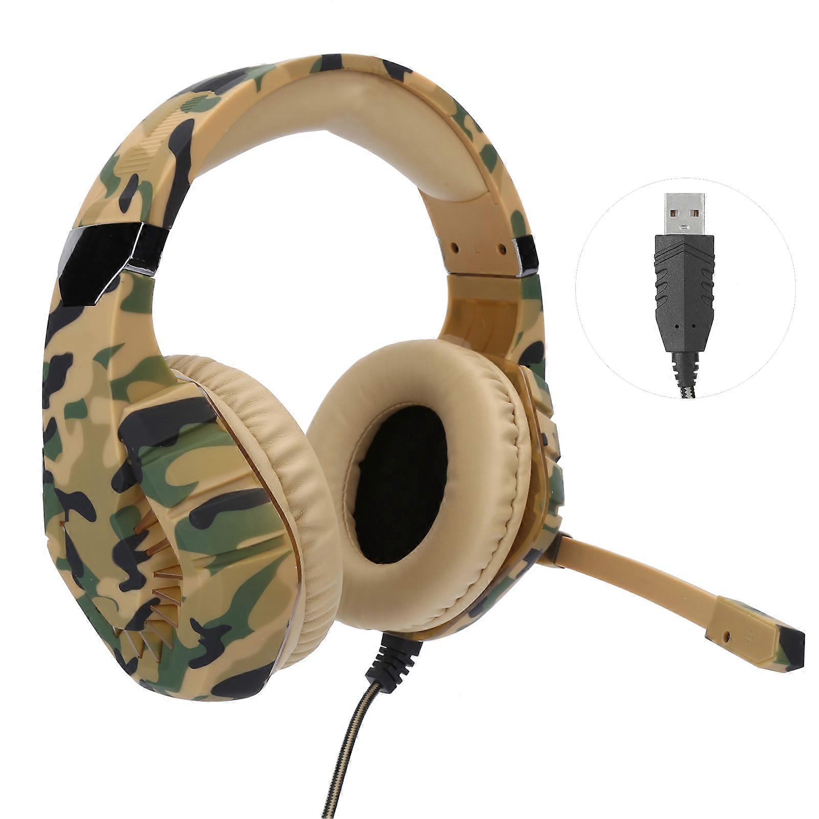 Gaming Headphone USB Interface 7.1 Channel Wired Headset USB Ports for PC for PS4