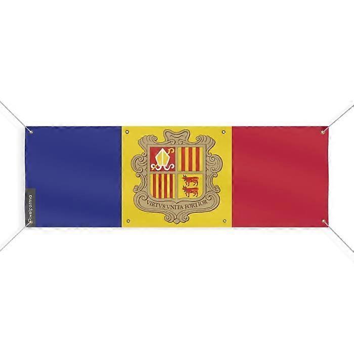 Andorra Flag Banner 8 Grommets 60x180 cm