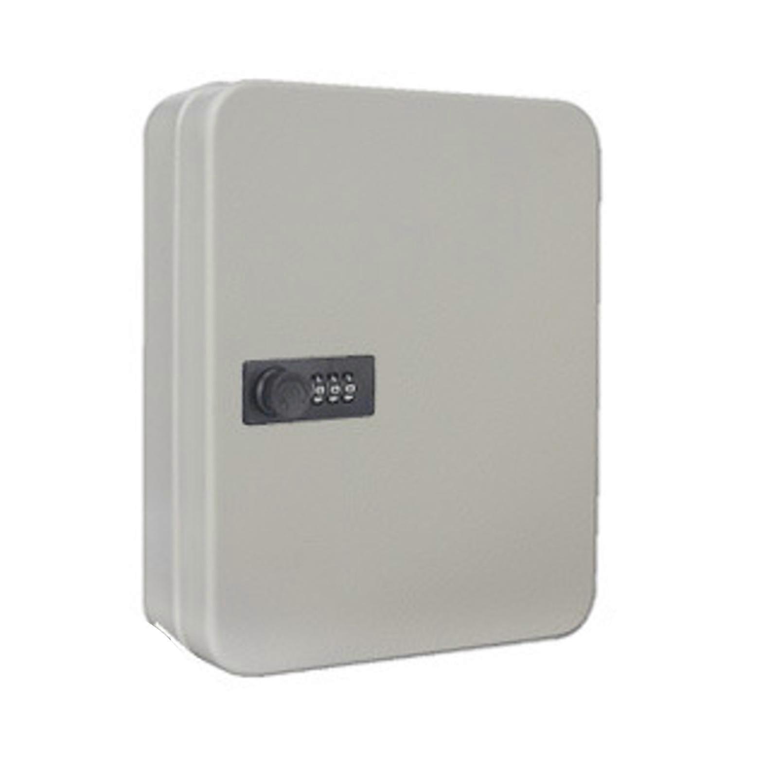 Heavy Duty Iron Key Cabinet Box Multiple Position Wall Mounted with Combination Lock Suitable for Indoor and Outdoor Use White