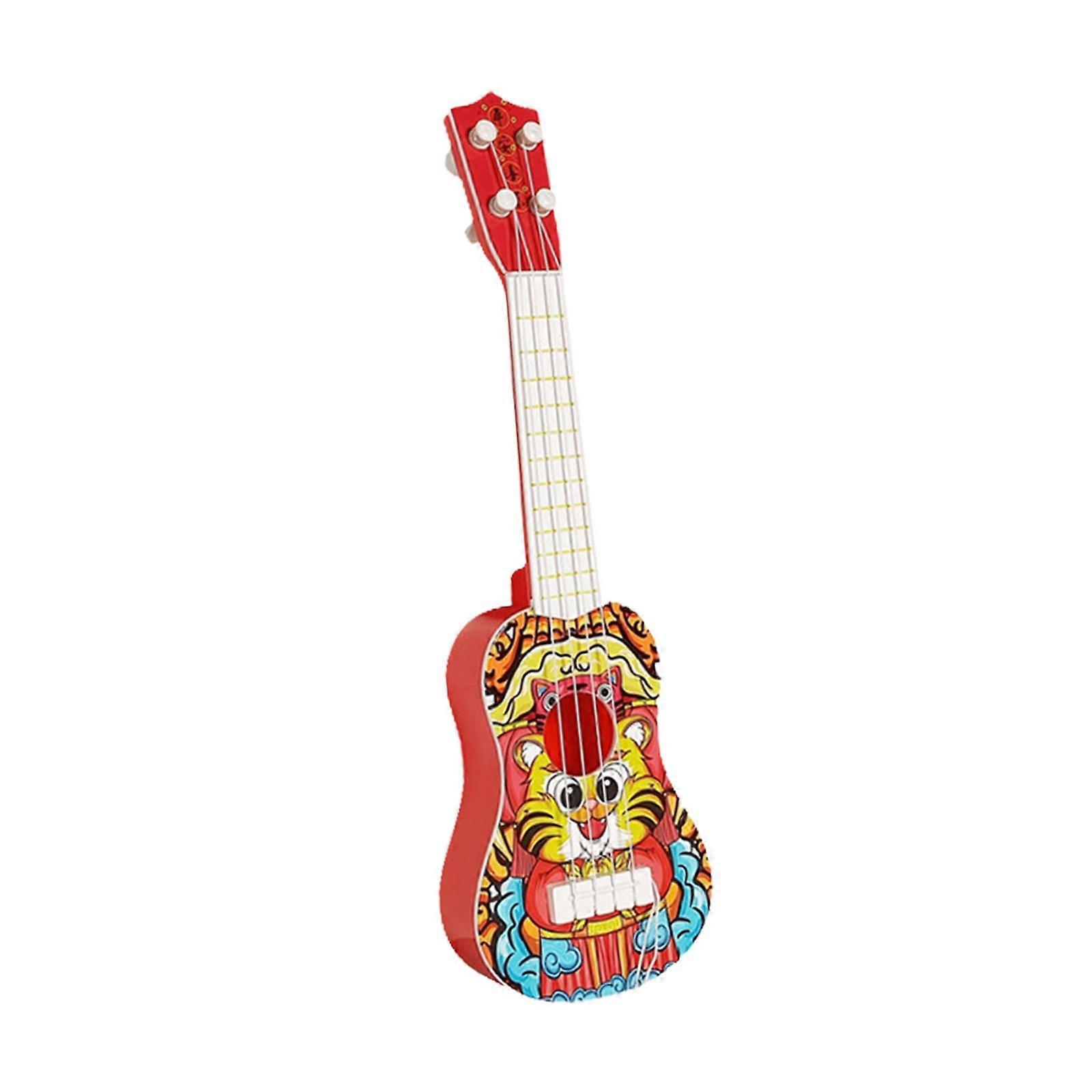 Ukulele Toy Cartoon Musical Instrument Toy 4 Strings for Kids Boys Toddler