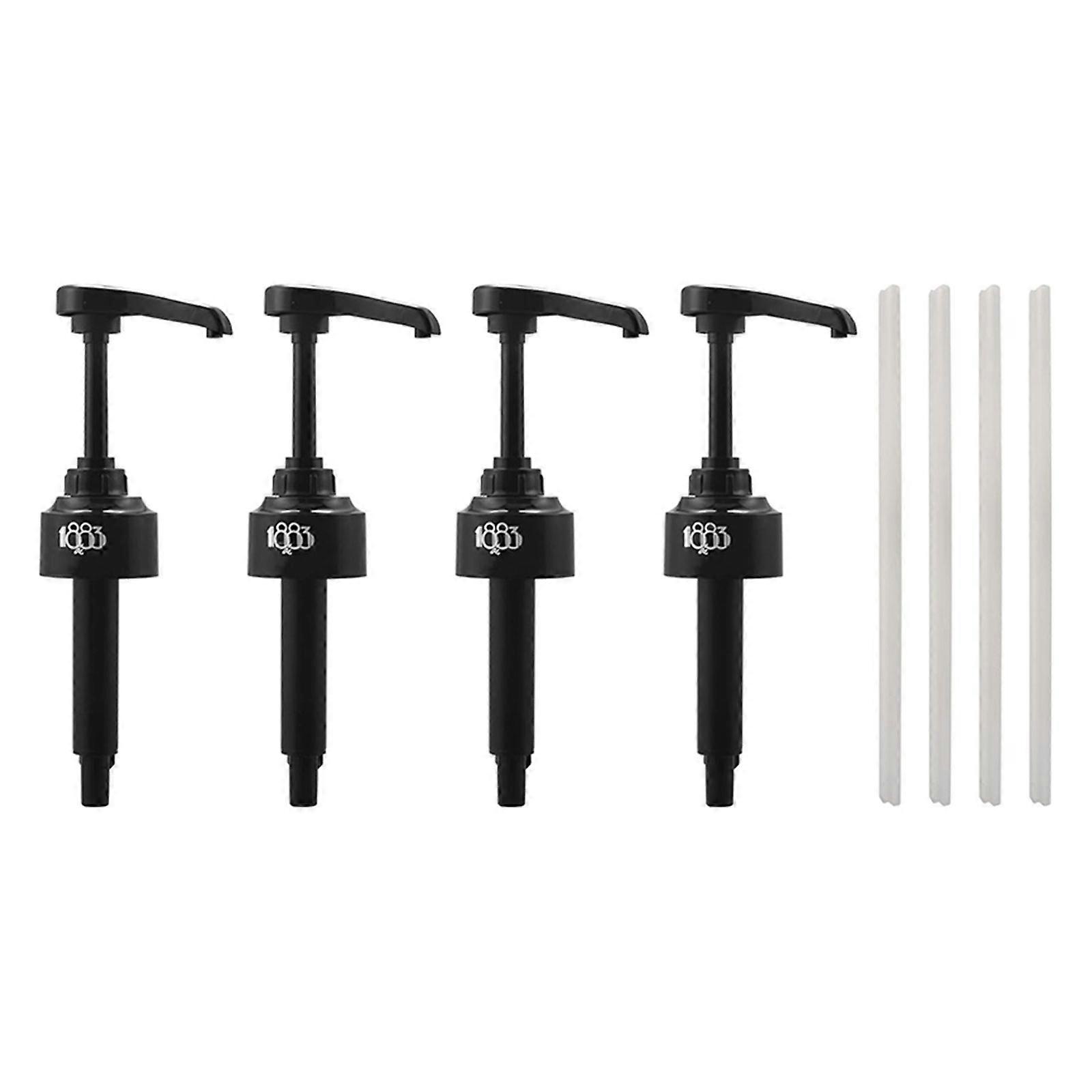 Pack de 4 pompe à sirop de café efficace 8ml Distributeur de pompe de versement quantitatif Pompe à saveur de boisson Pompe distributrice en plastique