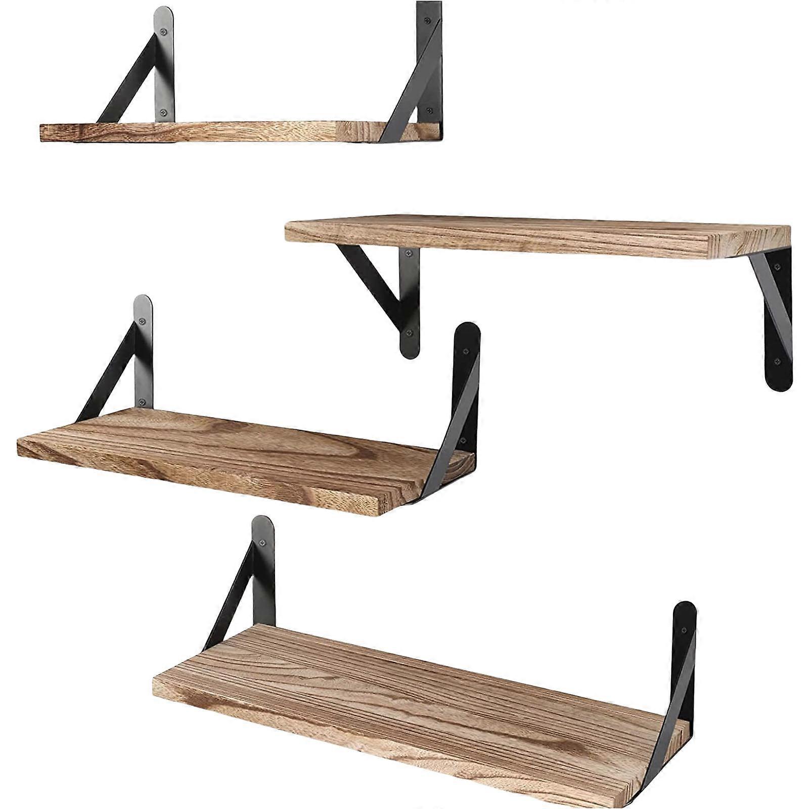 Wood Wall Floating Storage Shelves Space Saving Wood Floating Shelf Practical Wall Mounted Rack for Interiors