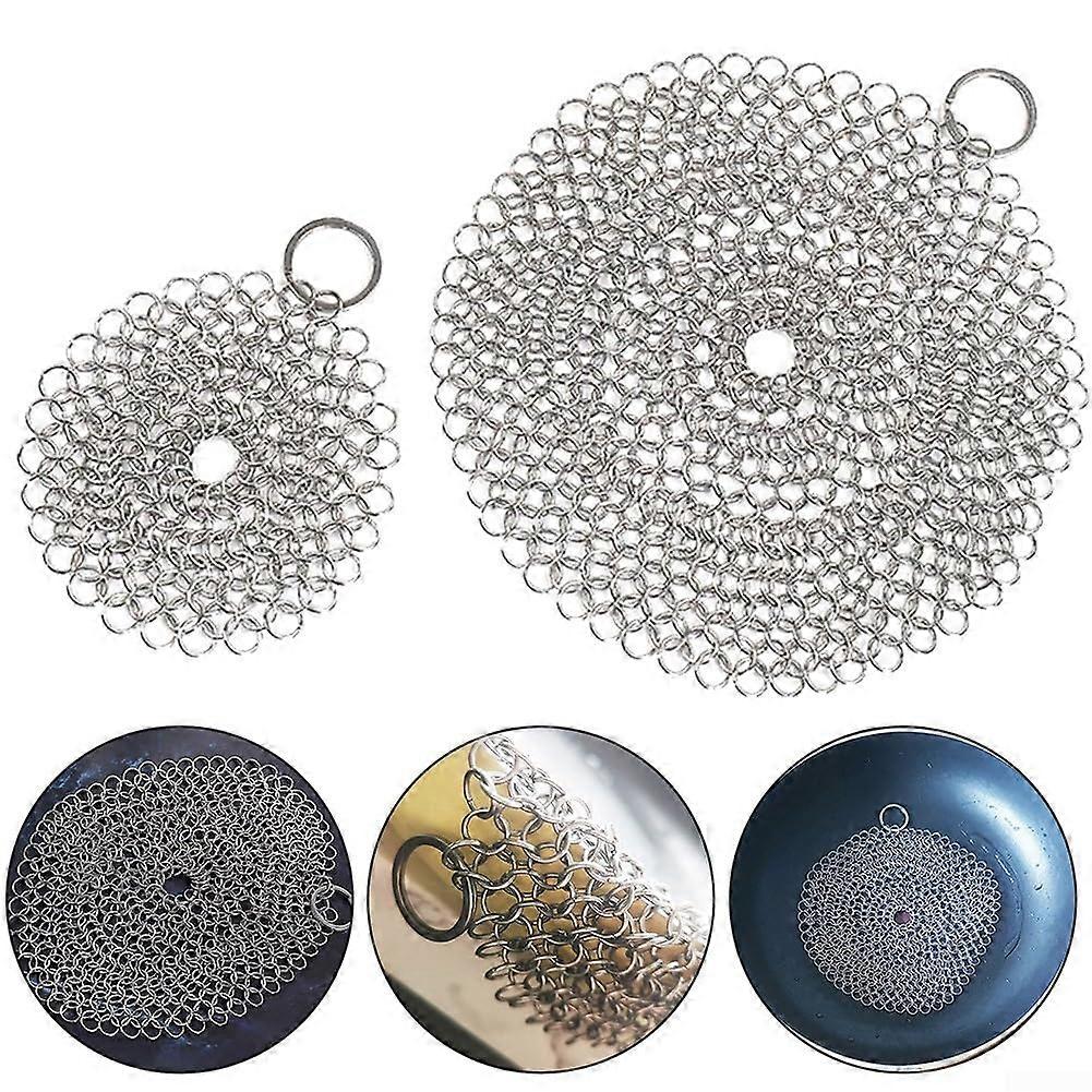 Multipurpose chain brush made of stainless steel for grill pan and cookware (10.2 cm)