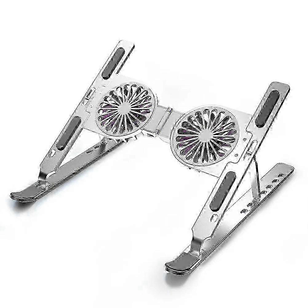 Supporto per laptop LED RGB in metallo con doppie ventole di raffreddamento - Supporto in lega di alluminio